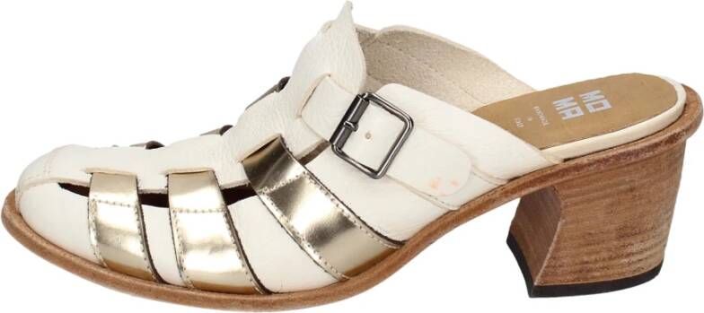 Moma Vintage Lederen Hakkenmuiltjes White Dames