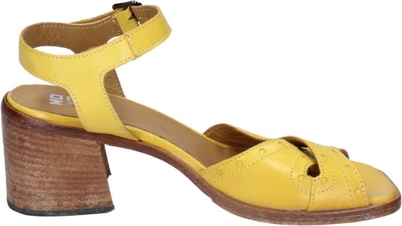 Moma Vintage Leren Sandalen voor Vrouwen Yellow Dames