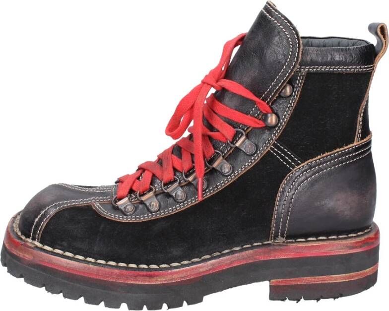 Moma Vintage Suède Enkellaarzen voor vrouwen Black Dames
