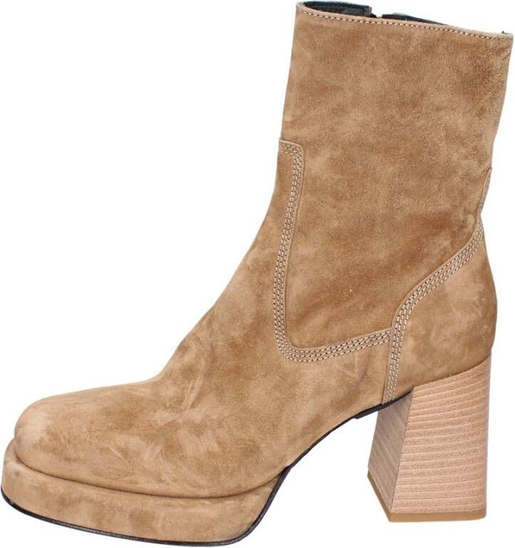 Moma Vintage Suède Enkellaarzen voor Vrouwen Brown Dames