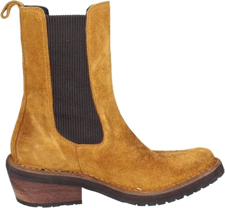 Moma Vintage Suède Enkellaarzen voor vrouwen Brown Dames