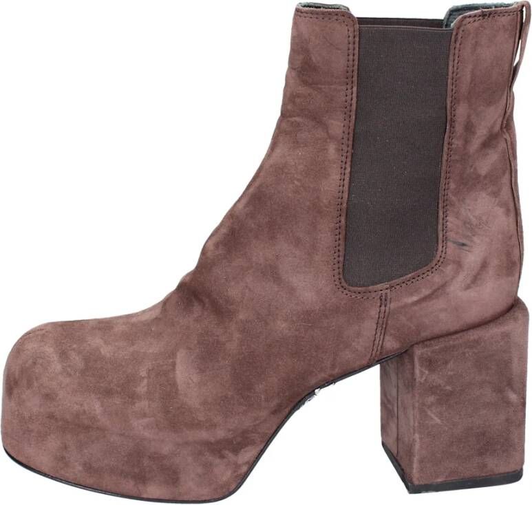 Moma Vintage Suède Enkellaarzen voor vrouwen Brown Dames