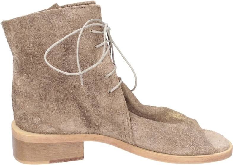 Moma Vintage Suède Enkellaarzen Brown Dames