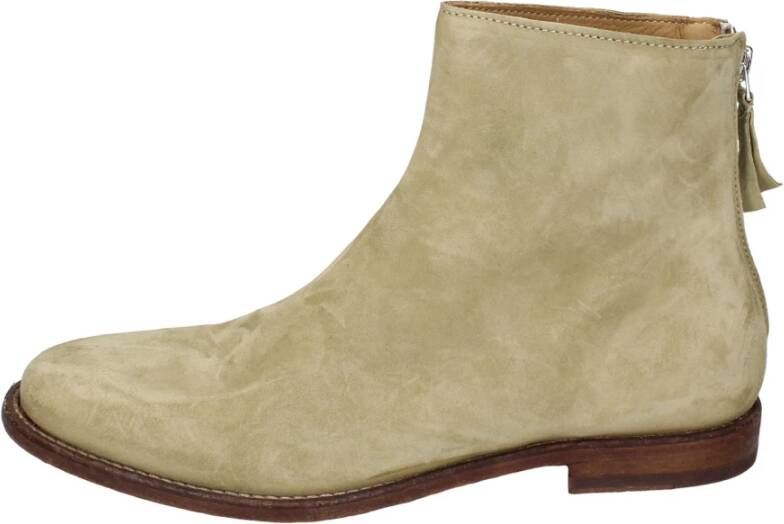 Moma Vintage Suède Enkellaarzen Green Dames