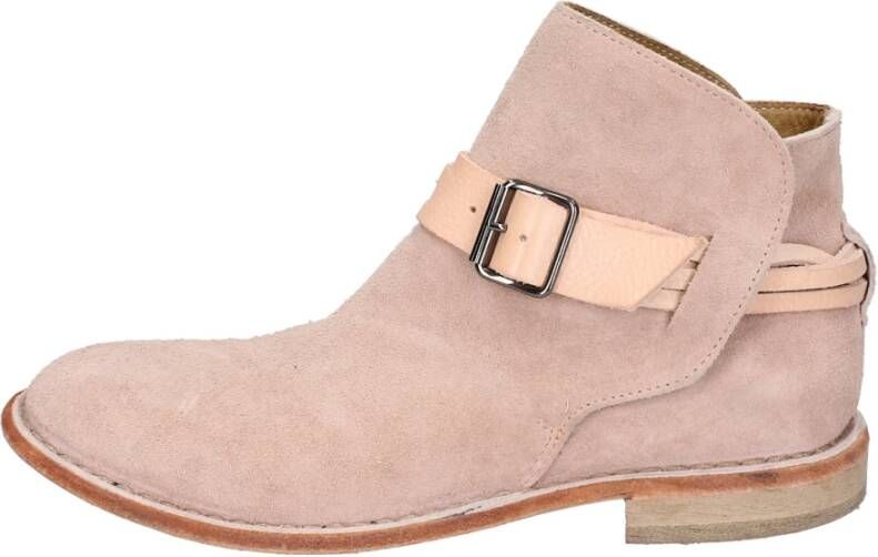 Moma Vintage Suède Enkellaarzen Pink Dames