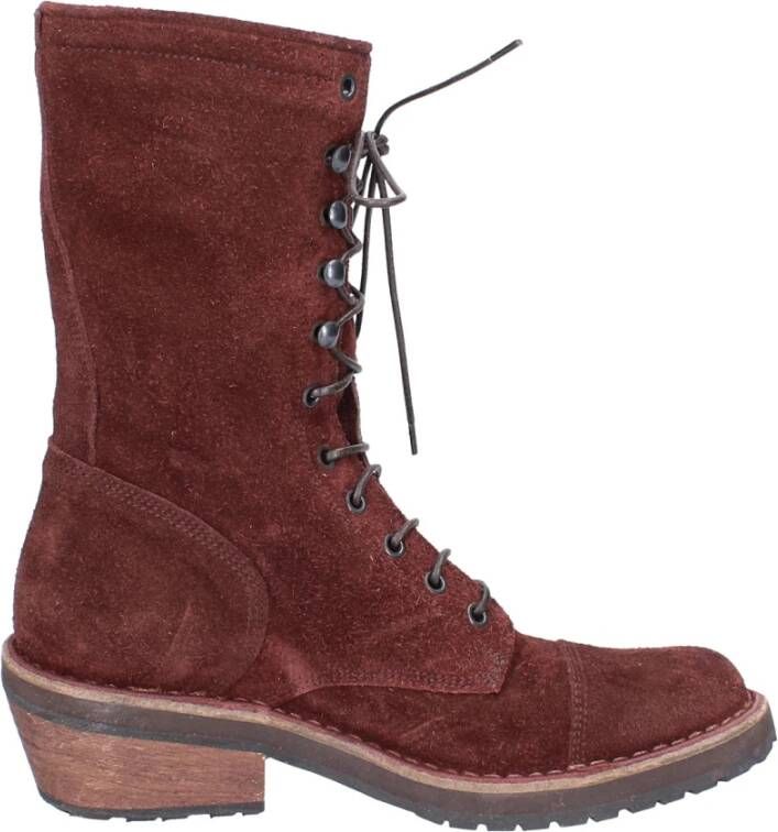 Moma Vintage Suède Enkellaarzen voor vrouwen Red Dames