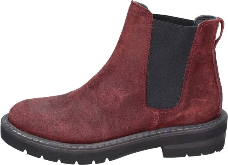 Moma Vintage Suède Enkellaarzen Red Dames