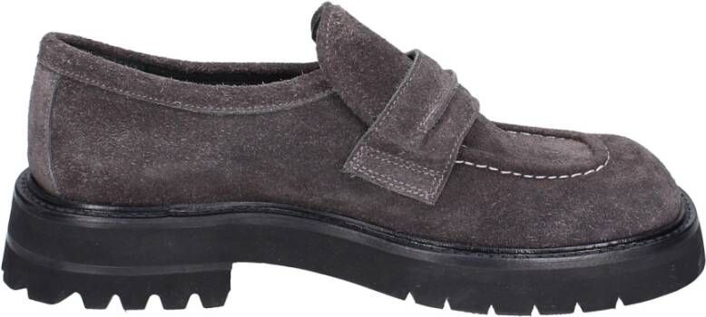 Moma Vintage Suède Loafers voor Mannen Gray Heren