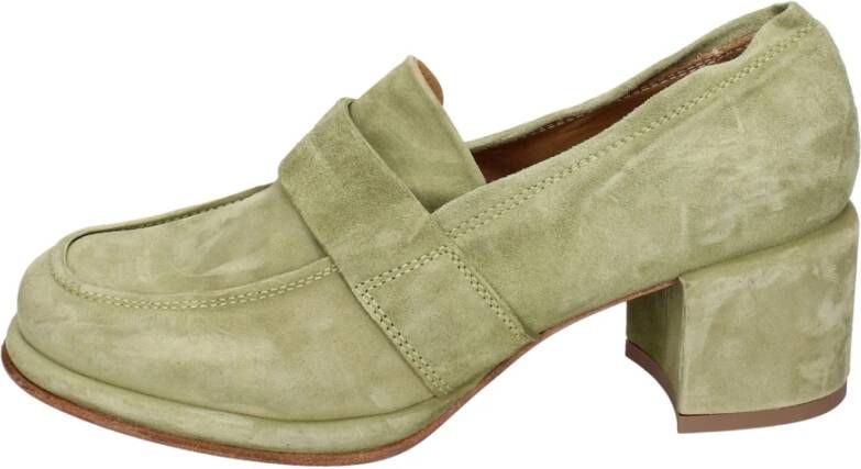 Moma Vintage Suède Loafers voor Vrouwen Green Dames
