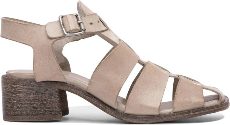 Moma Witte Leren Elegante Sandalen