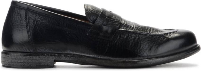 Moma Zwarte leren Toscano Mocassin Black Heren