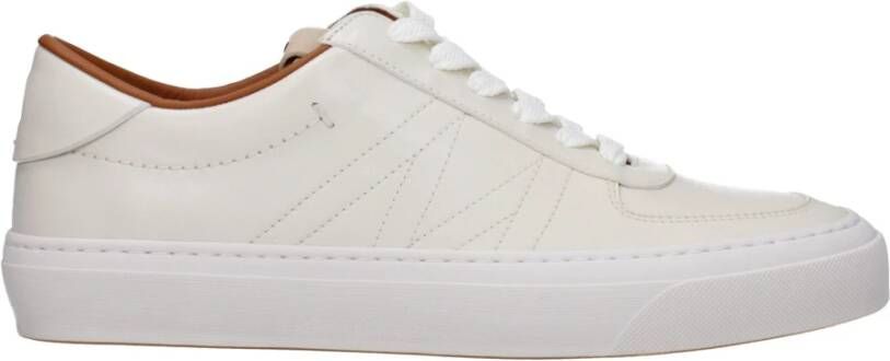 Moncler Witte Leren Sneakers met Veters White Heren