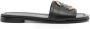 Moncler Bell Lederen Platte Sandalen Black Dames - Thumbnail 1