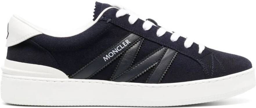 Moncler Blauwe Suède Lage Sneakers