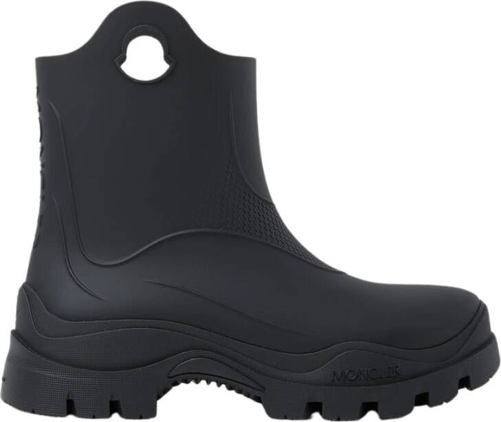 Moncler Regenlaarzen Waterdicht Instap Ronde Neus Black Dames