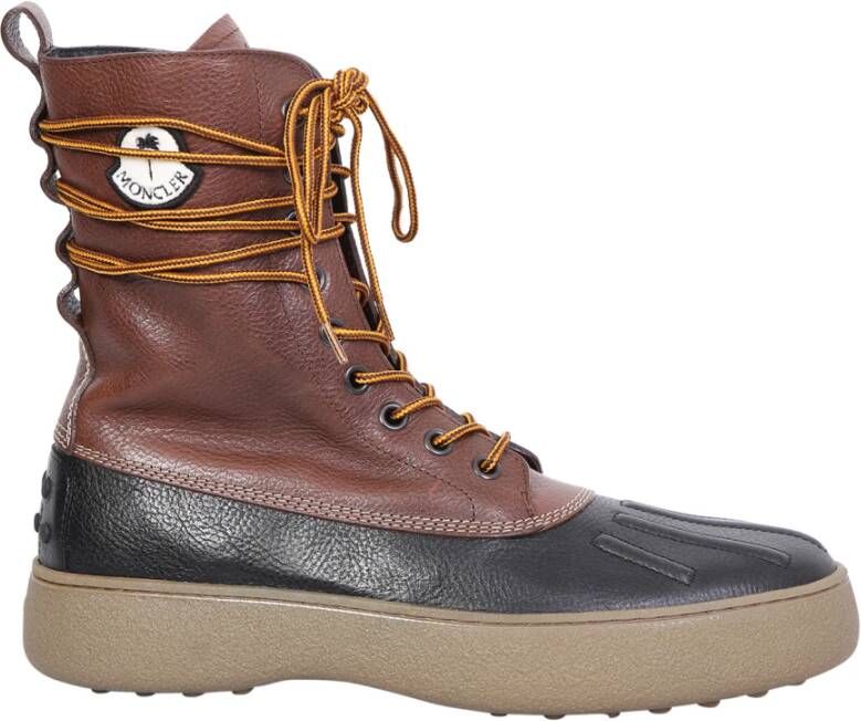Moncler Bruine Enkellaarzen met Zijrits