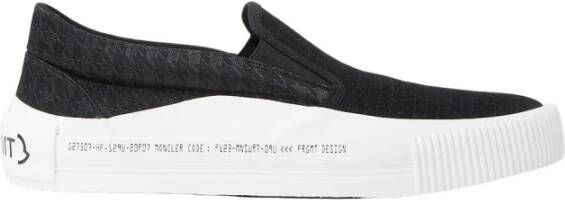 Moncler Zwarte Vulcan Slip-On Sneakers Black Heren