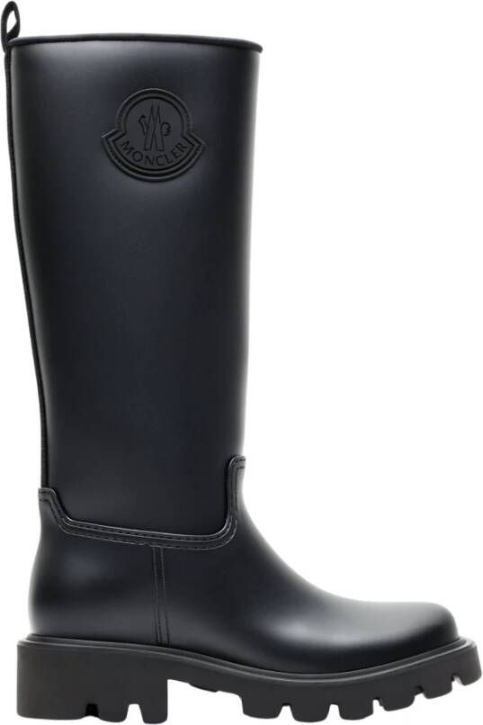 Moncler Hoge regenlaarzen met logo-patch Black Dames