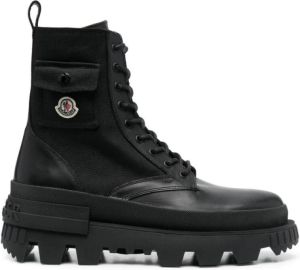 Moncler Lace-up Boots Zwart Heren