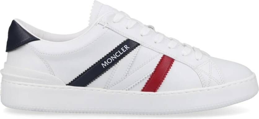 Moncler Lage Monaco M Kalfsleren Sneaker White Heren