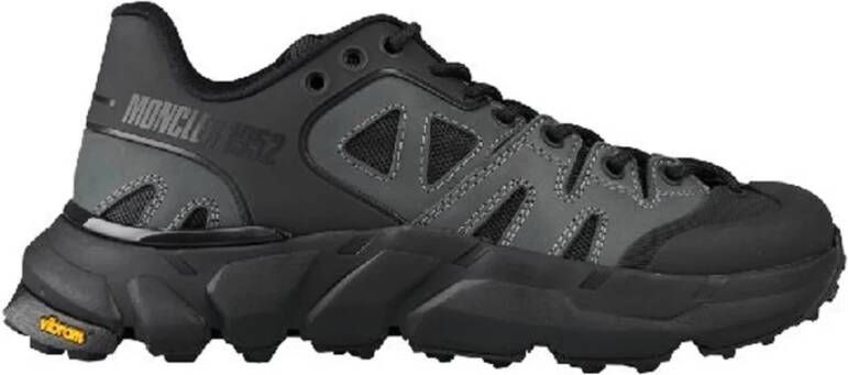 Moncler Lage Sneakers Zwart Stof Leer Black Heren