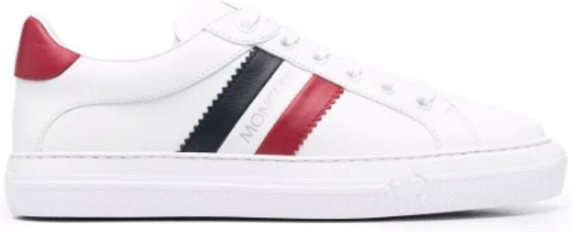 Moncler Leren Side-Stripe Sneakers White Dames