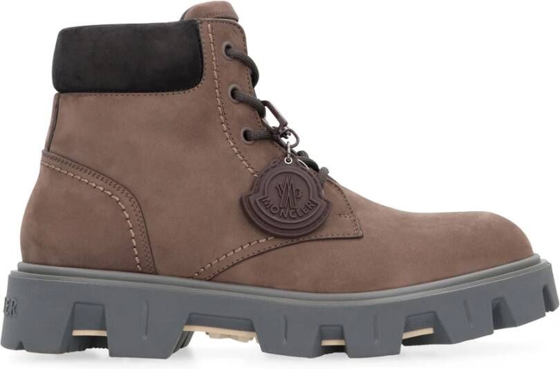Moncler Leren veterschoenen met verwijderbaar logopatch