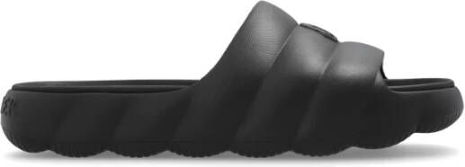 Moncler Zwarte Slide Sandalen met Dekbeddecoratie Black Heren