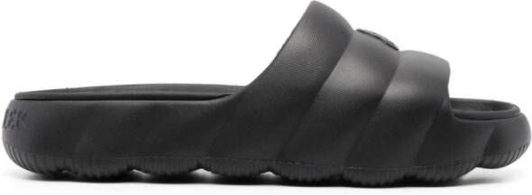 Moncler Zwarte Slide Sandalen met Dekbeddecoratie Black Heren