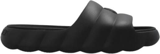 Moncler Gewatteerde Zwarte Sandalen met Dikke Zool Black