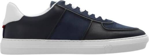 Moncler Marineblauwe en witte leren sneakers Blauw Heren