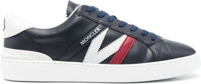 Moncler Marineblauwe en witte Monaco M lage sneakers Blauw Heren