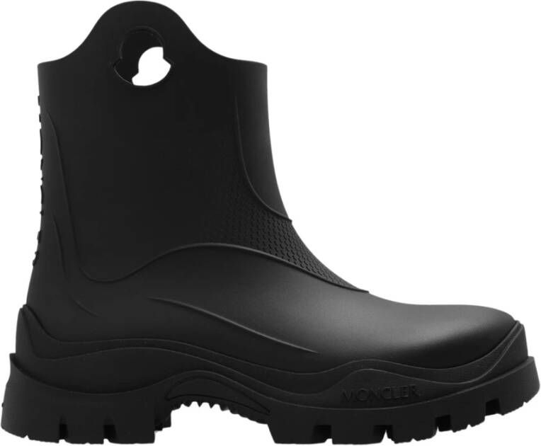 Moncler Regenlaarzen Waterdicht Instap Ronde Neus Black Dames