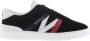 Moncler Navy Blue Red and White Calf Suede Monaco M Low Top Sneakers Zwart Heren - Thumbnail 1
