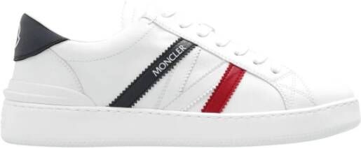 Moncler Monaco Sneakers Technische Fabricage Ronde Neus Vetersluiting Wit Dames