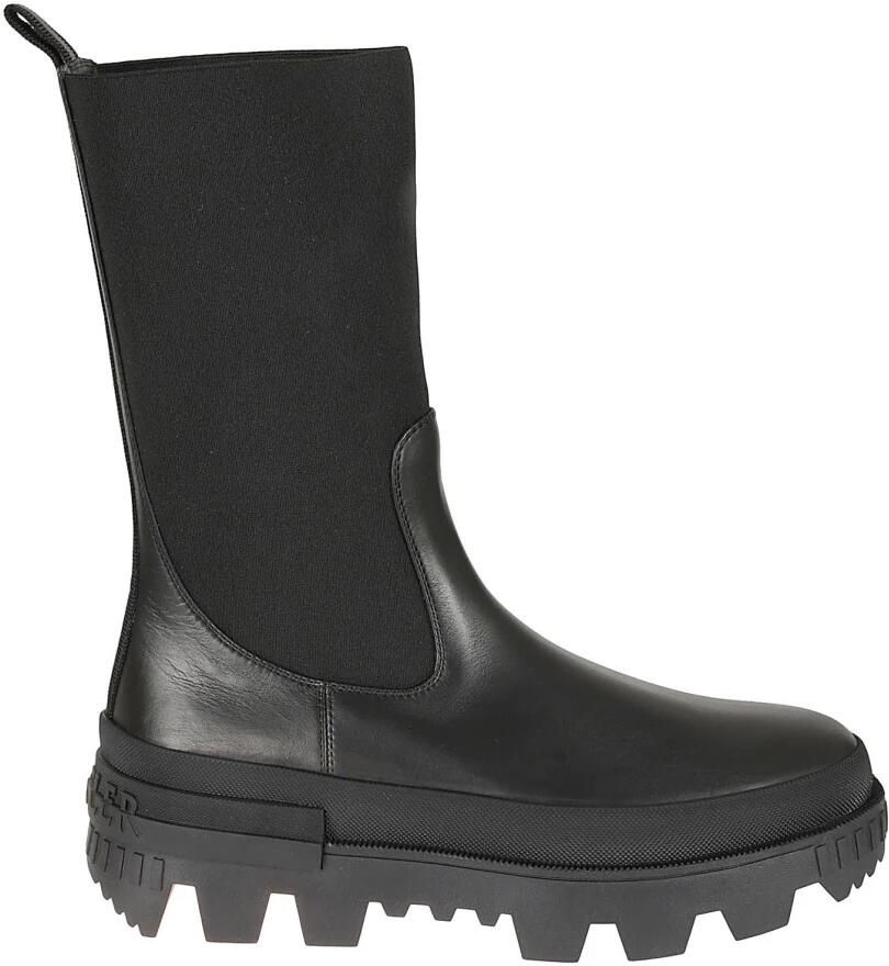 Moncler Leren Enkellaarsjes met Logo