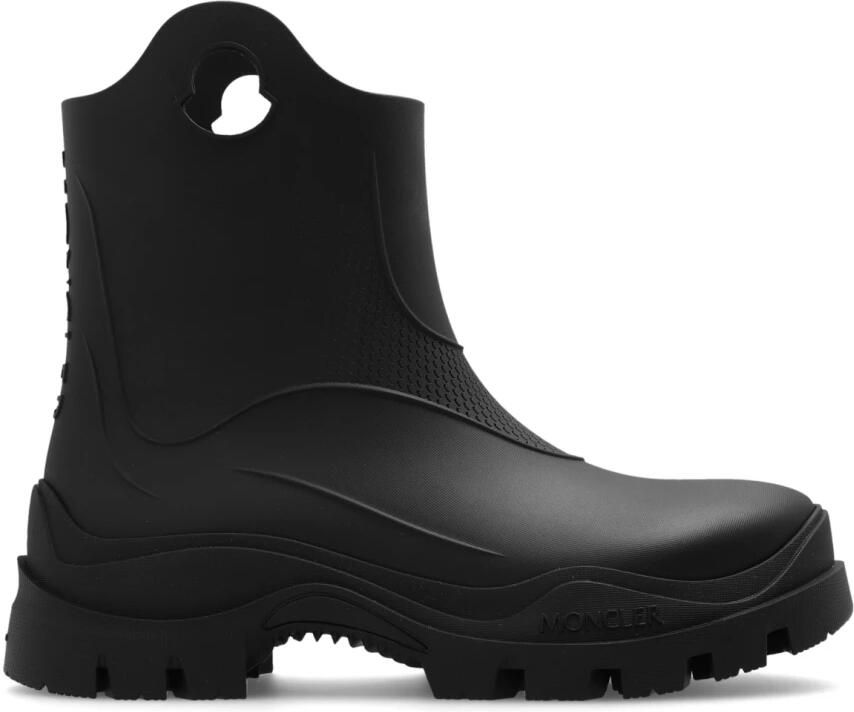 Moncler Regenlaarzen Waterdicht Instap Ronde Neus Black Dames