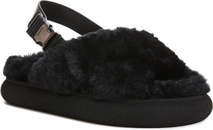 Moncler Solarisse Faux-Fur Platte Sandalen