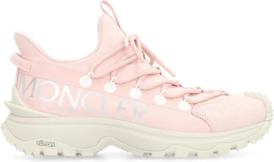 Moncler Low-Top Sneakers Sporty White Sneakers With Rugged Sole in roze