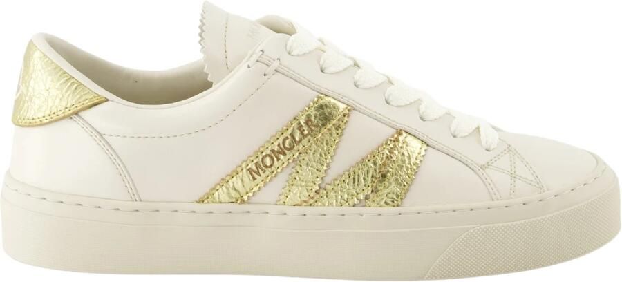 Moncler Witte & Gouden Leren Mand Stijl