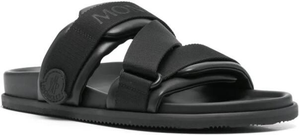 Moncler Zwarte Leren Sandalen voor Vrouwen