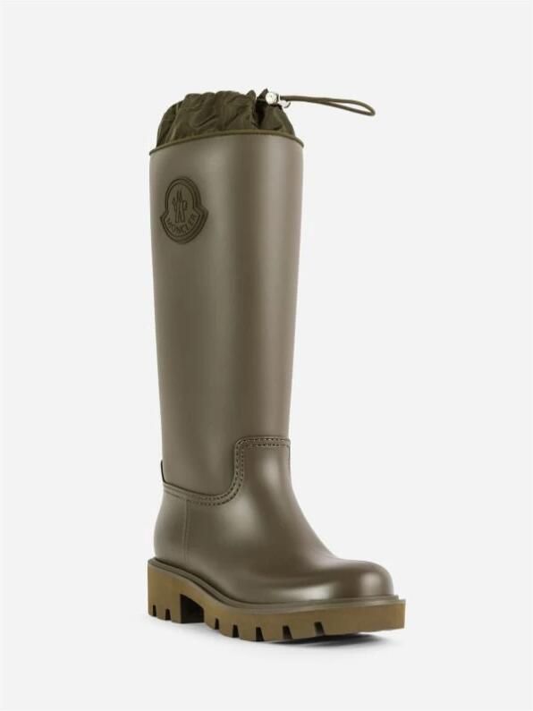 Moncler Zwarte waterdichte regenlaarzen met trekkoord