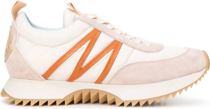 Moncler Nylon en Suède Lage Sneakers Pink Dames