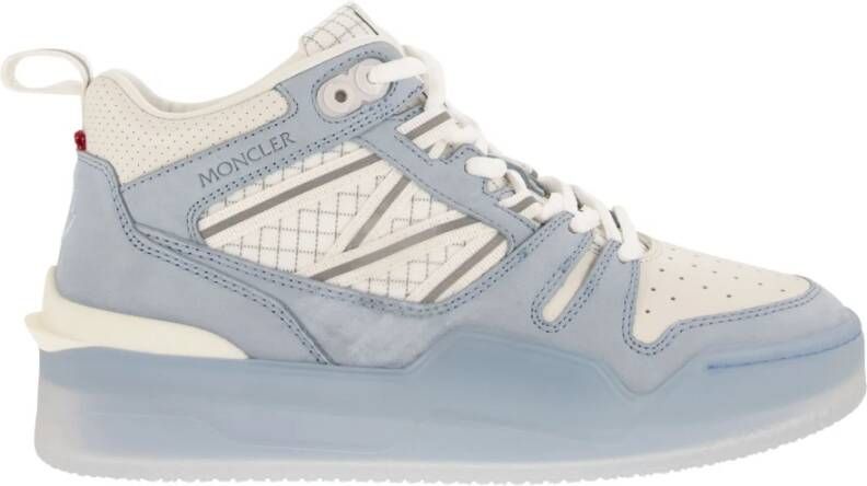 Moncler Pivot High Sneakers met reflecterende inzetstukken Blue Dames