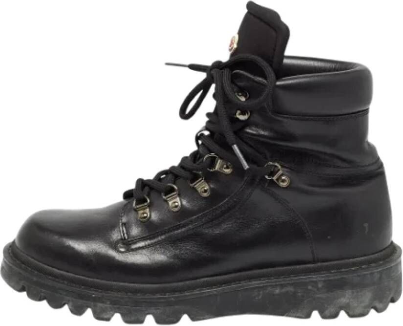 Moncler Pre-owned Leather boots Black Heren