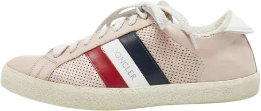 Moncler Pre-owned Leather sneakers Pink Dames