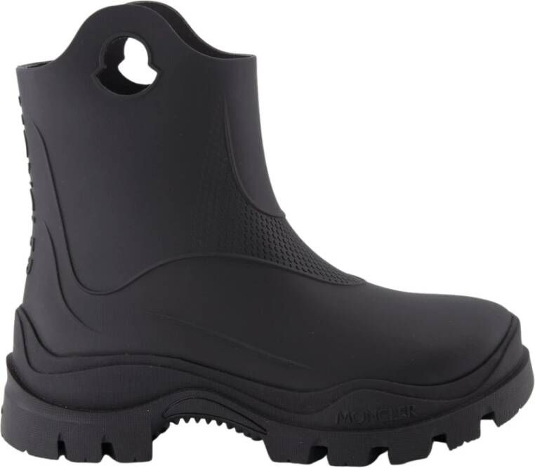 Moncler Regenlaarzen Waterdicht Instap Ronde Neus Black Dames