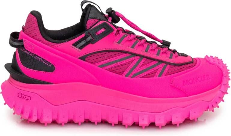 Moncler Roze Lage Top Sneakers met Mesh Inzet Pink Dames