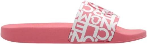 Moncler Comfortabele Ronde Open Teen Sandalen Pink Dames