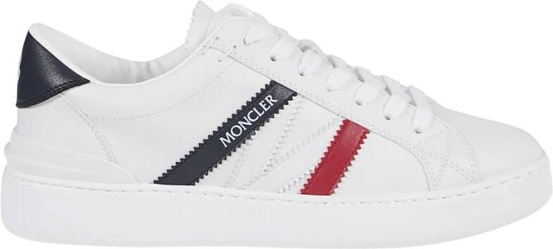 Moncler Monaco Sneakers Technische Fabricage Ronde Neus Vetersluiting Wit Dames